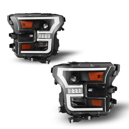 Projector Drl Head Light - Black/Clear